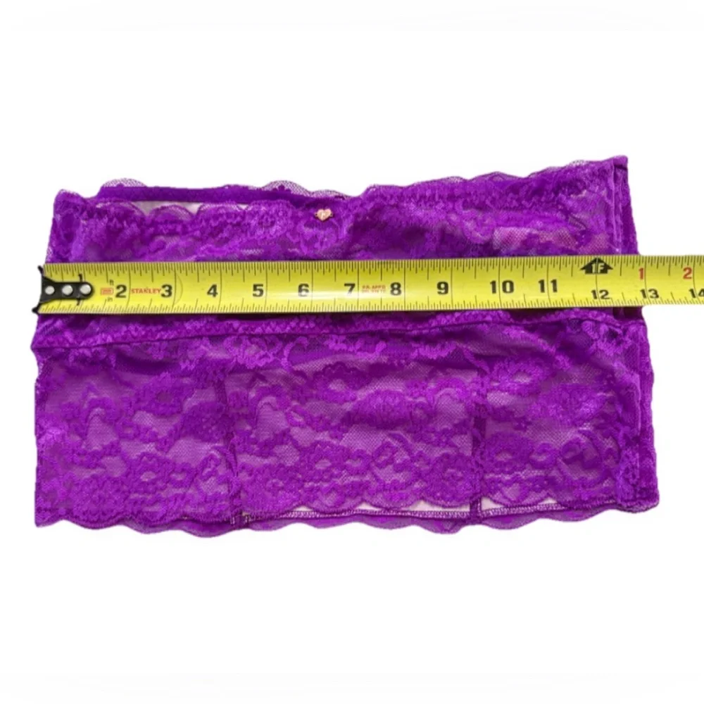 PINK Victoria’s Secret Purple Lace Rhinestone Bandeau Bralette L